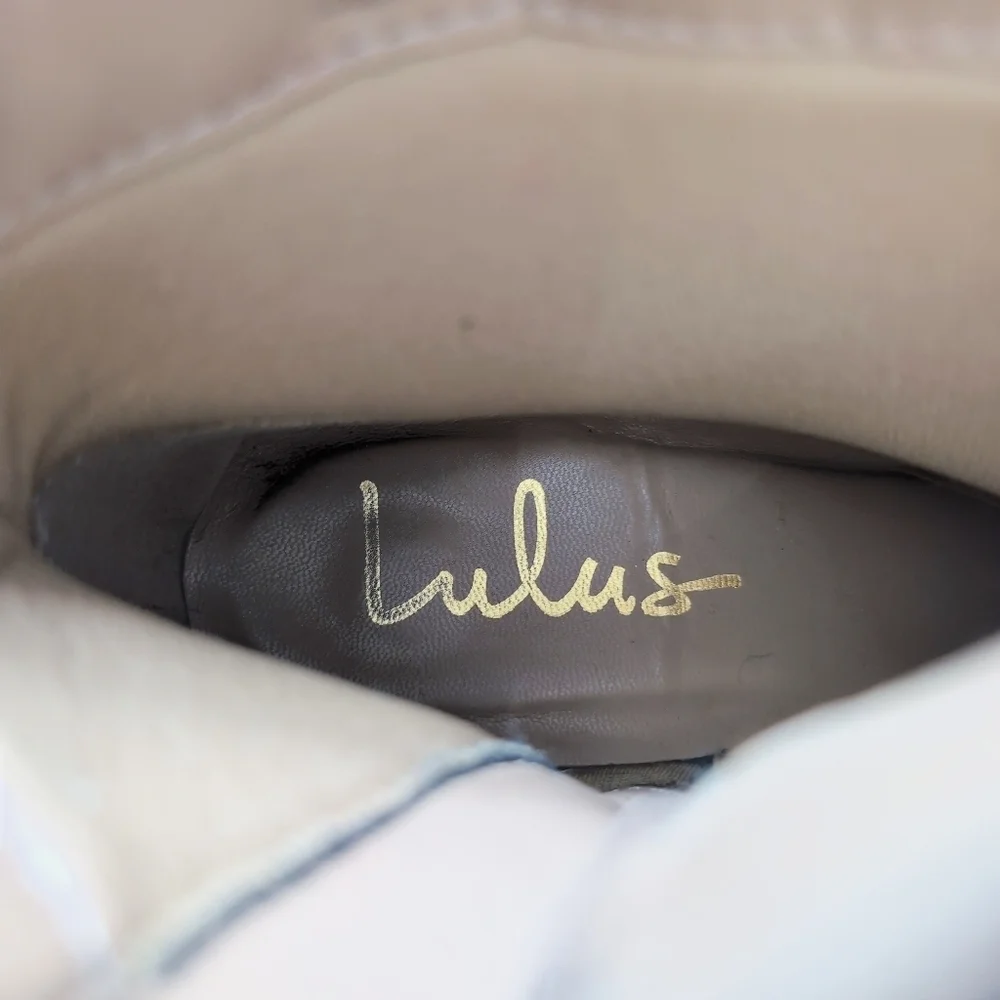 Lulu's Elegant Sz 6 Tan Fabric Suede Boots Booties